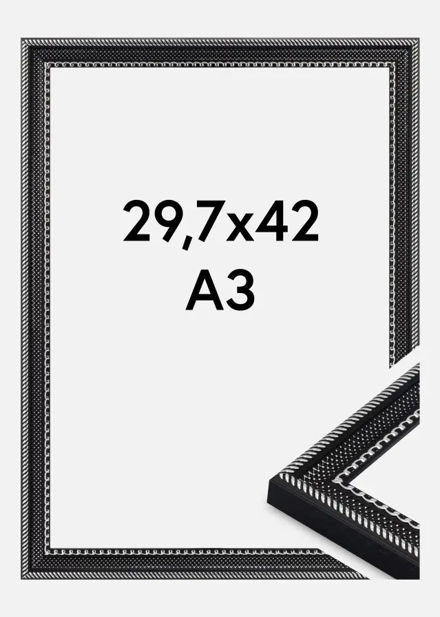 Jämtlands Ramfabrik Frame Trellis Acrylic Glass Black 29.7x42 cm (A3)