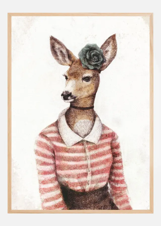 Bildverkstad A Deer With A Human Body Shape Poster