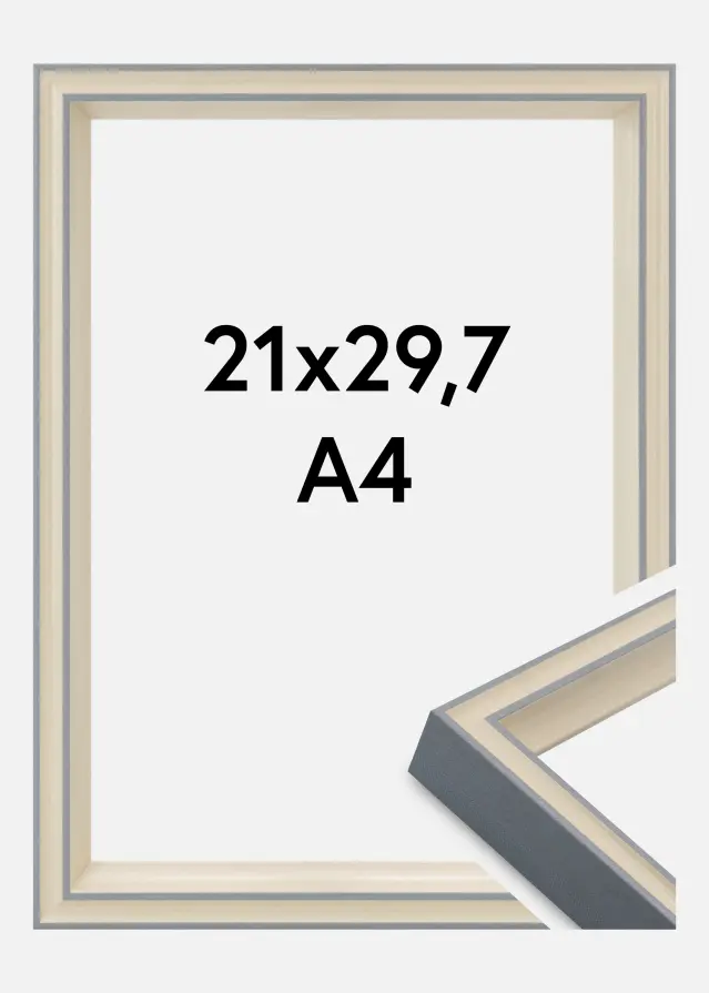 Jämtlands Ramfabrik Frame Riga Acrylic Glass Grey 21x29.7 cm (A4)