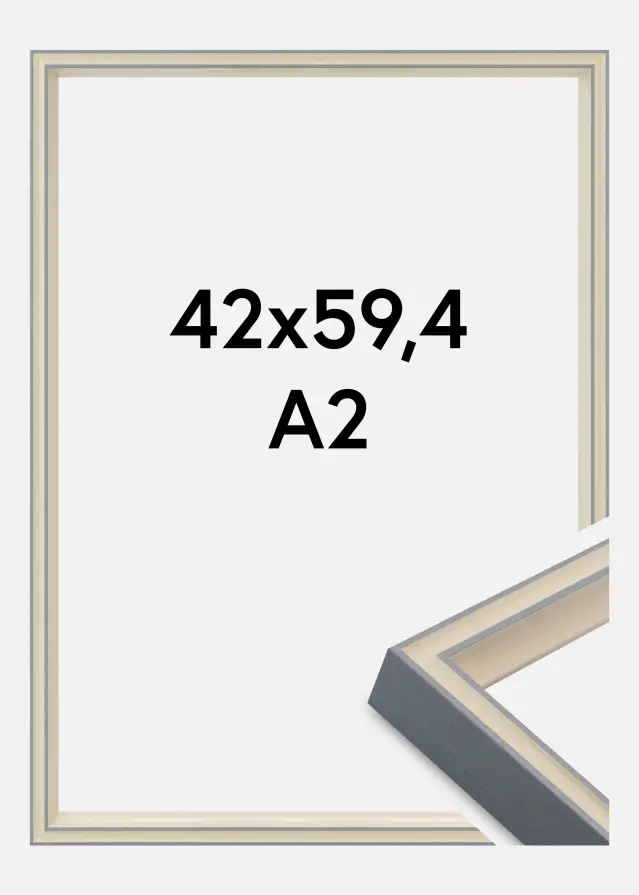 Jämtlands Ramfabrik Frame Riga Acrylic Glass Grey 42x59.4 cm (A2)