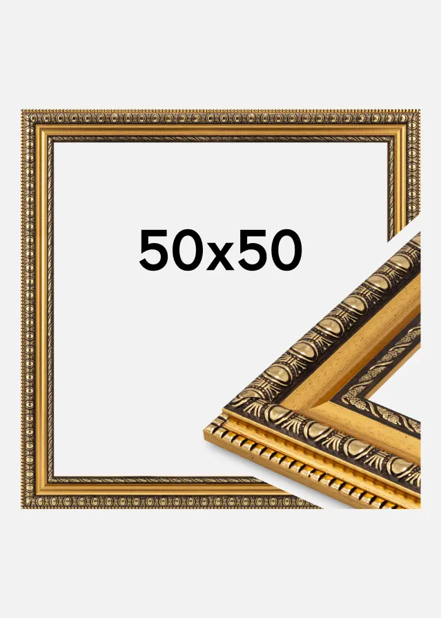 Jämtlands Ramfabrik Frame Ornato Acrylic Glass Gold 50x50 cm