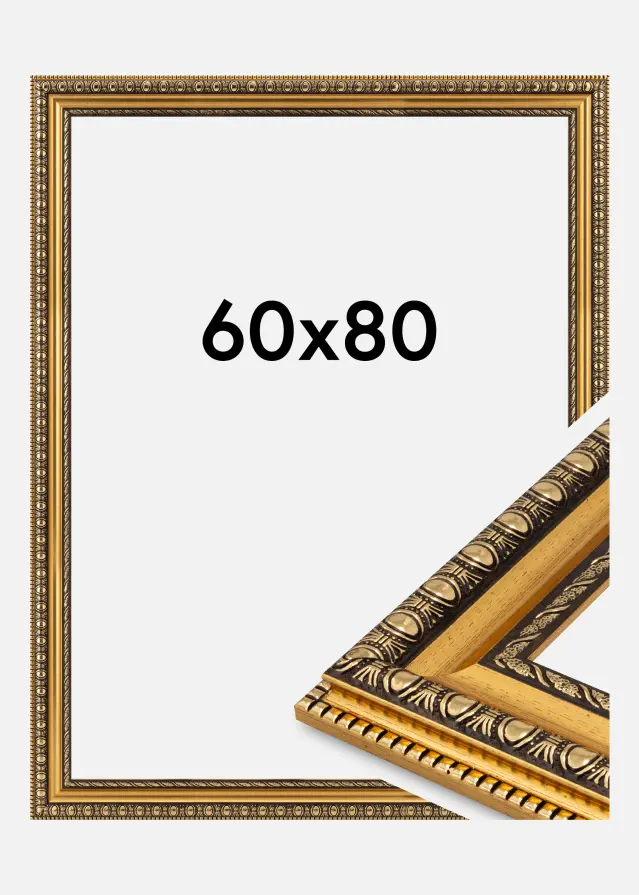 Jämtlands Ramfabrik Frame Ornato Acrylic Glass Gold 60x80 cm