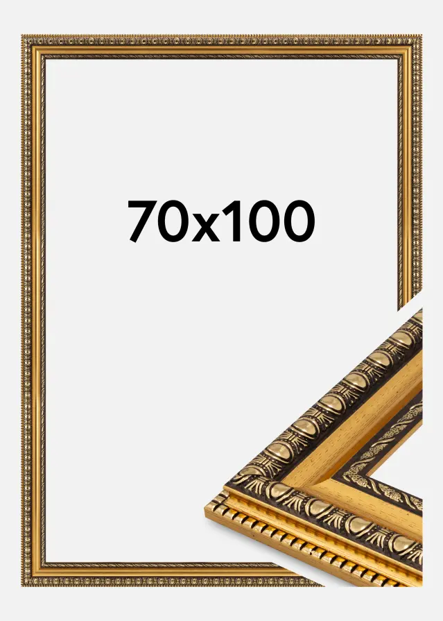 Jämtlands Ramfabrik Frame Ornato Acrylic Glass Gold 70x100 cm