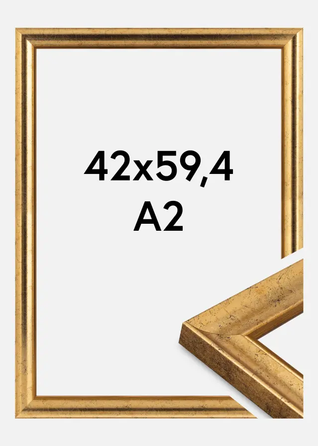 Jämtlands Ramfabrik Frame Conca Acrylic Glass Gold 42x59.4 cm (A2)