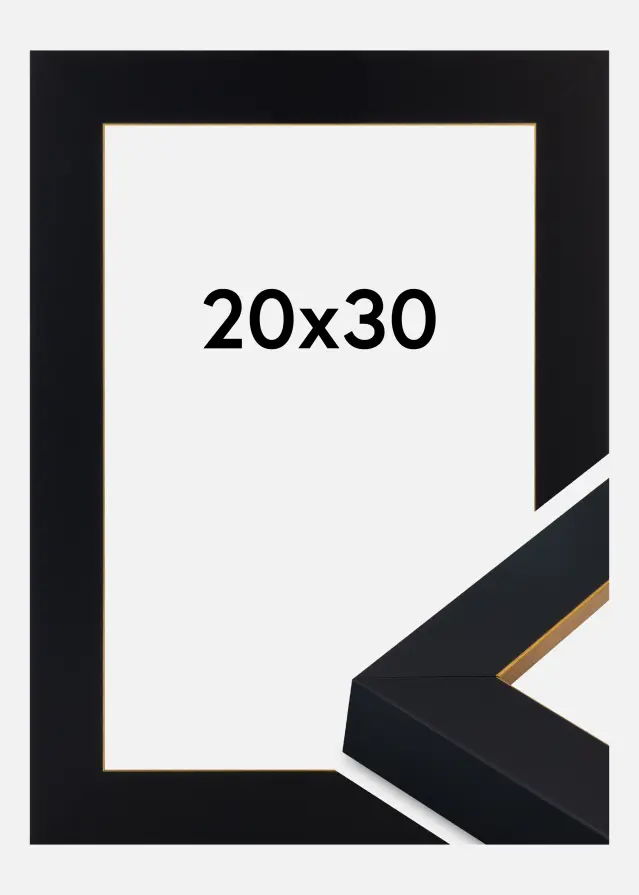 Jämtlands Ramfabrik Frame Sussex Acrylic Glass Black/Gold 20x30 cm