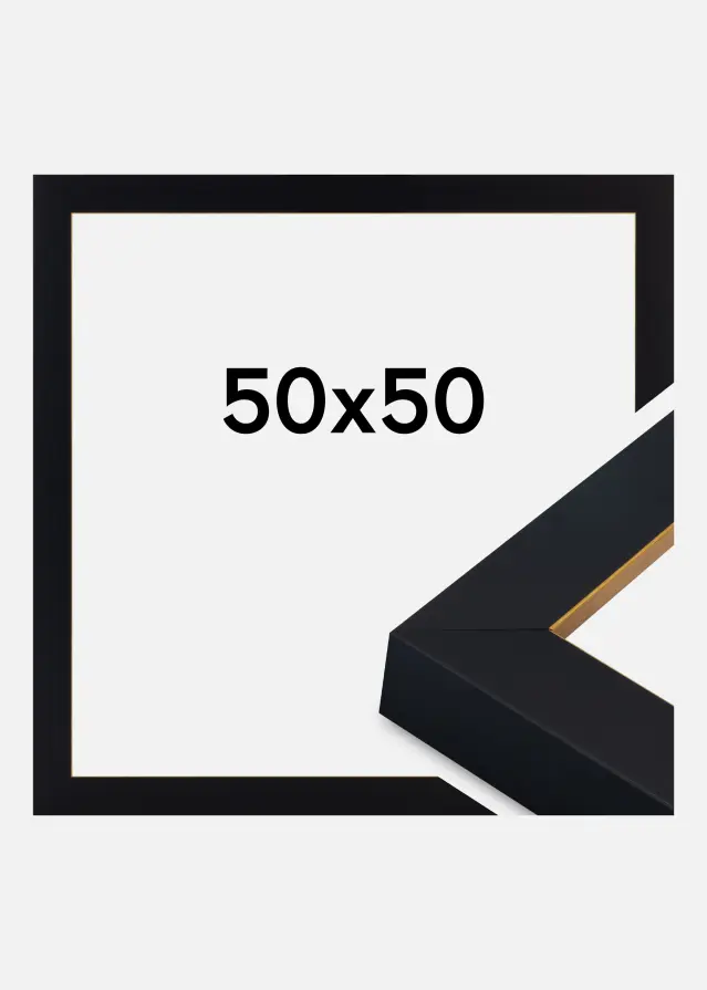 Jämtlands Ramfabrik Frame Sussex Acrylic Glass Black/Gold 50x50 cm