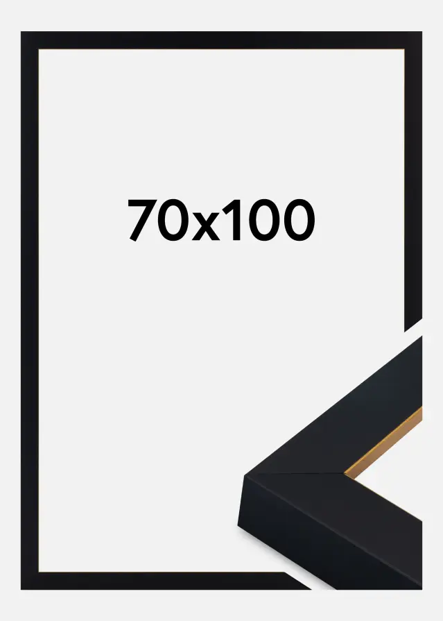 Jämtlands Ramfabrik Frame Sussex Acrylic Glass Black/Gold 70x100 cm