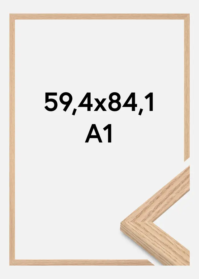 Galleri 1 - Extern Frame Tidlös Acrylic Glass Solid Oak 59.4x84 cm (A1)