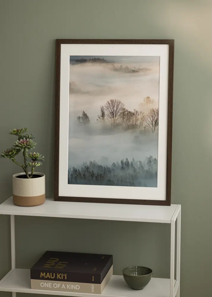 Ram med passepartou Frame Brown Wood 65x90 cm - Mounts White 55x80 cm