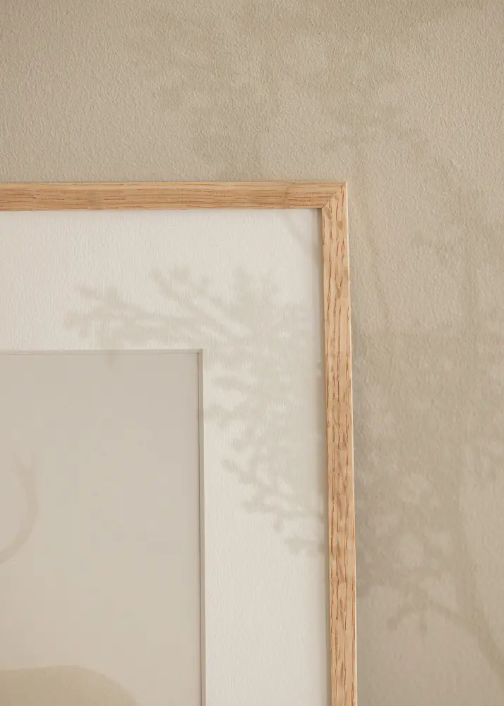 Ram med passepartou Frame Slim Oak 25x25 cm - Mounts White 14x14 cm