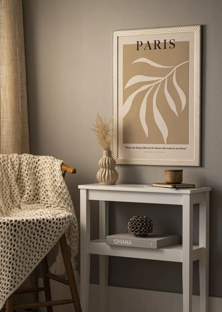 Ram med passepartou Frame Grace Silver 50x70 cm - Mounts White 15x23 inches