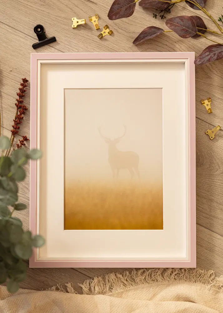 Ram med passepartou Frame Diana Pink 30x40 cm - Mounts White 21x29.7 cm