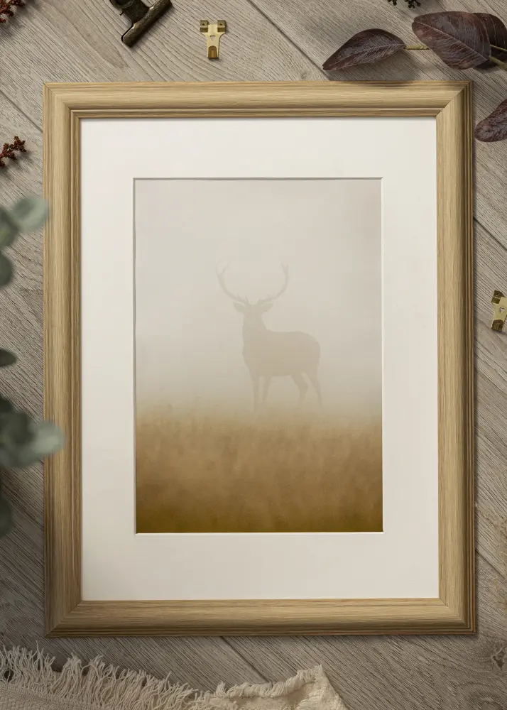 Ram med passepartou Frame Västkusten Oak 40x50 cm - Mounts White 28x38 cm