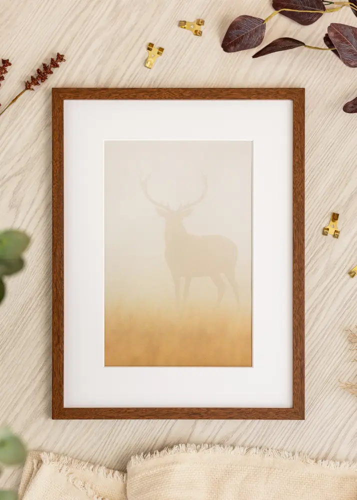 Ram med passepartou Frame Stilren Warm Brown 40x50 cm - Mounts White 30x40 cm