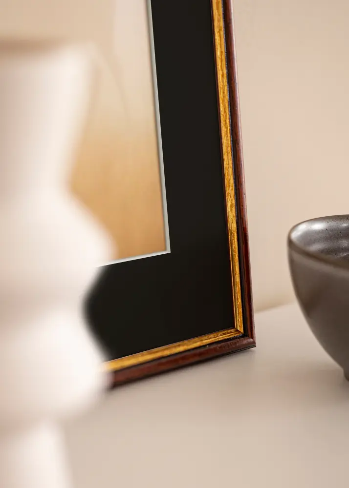 Ram med passepartou Frame Horndal Brown 40x60 cm - Picture Mount Black 32.9x48.3 cm (A3+)