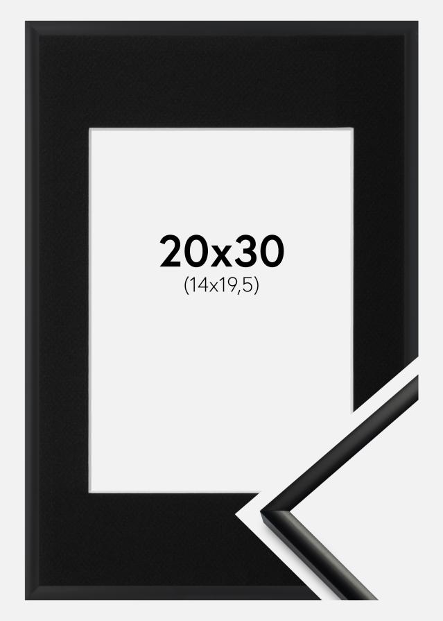 Ram med passepartou Frame New Lifestyle Matt Black 20x30 cm - Picture Mount Black 15x21 cm (A5)