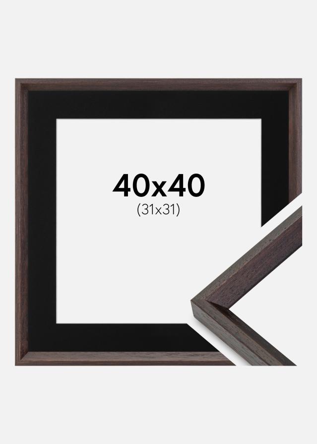 Ram med passepartou Frame Globe Espresso 40x40 cm - Picture Mount Black 32x32 cm