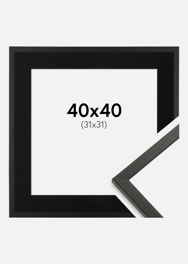 Ram med passepartou Frame Galant Black 40x40 cm - Picture Mount Black 32x32 cm