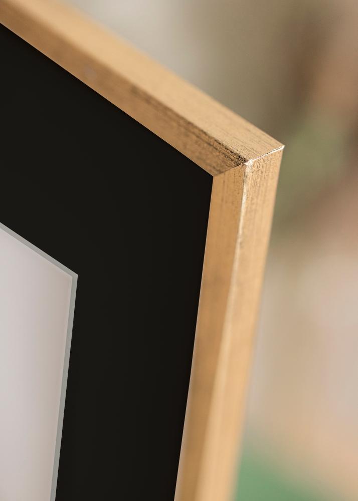 Ram med passepartou Frame Galant Gold 30x40 cm - Picture Mount Black 20x30 cm