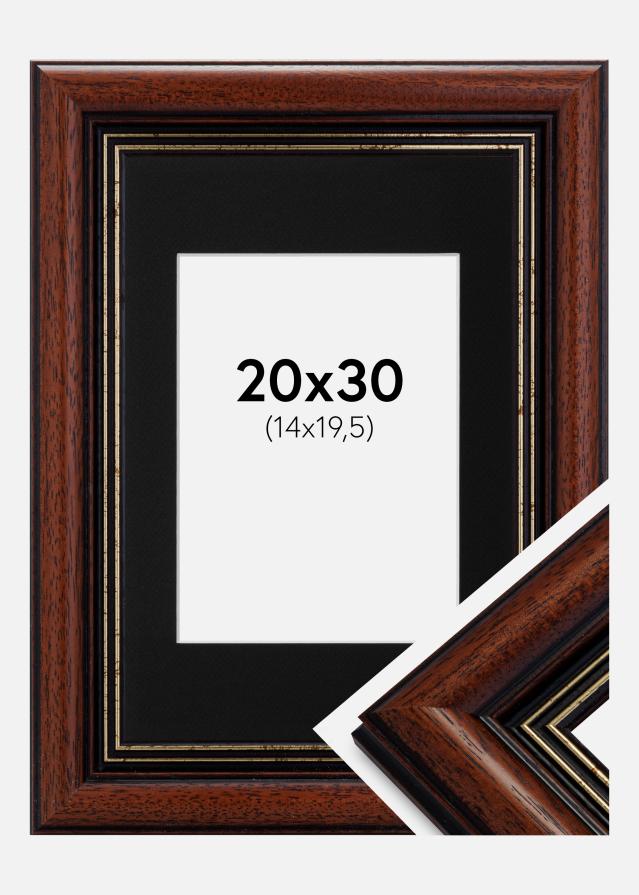 Ram med passepartou Frame Old Retro 20x30 cm - Picture Mount Black 15x21 cm (A5)
