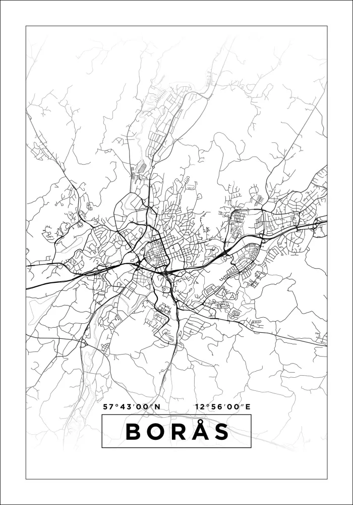 Bildverkstad Map - Borås - White Poster