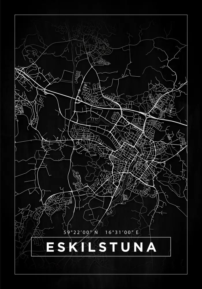 Bildverkstad Map - Eskilstuna - Black Poster