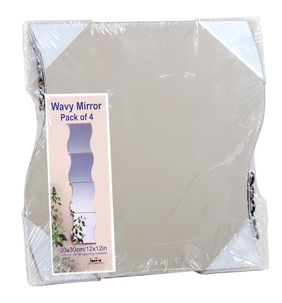 Innova Editions Wavy Mirror Tiles 30x30 cm - 4 pieces