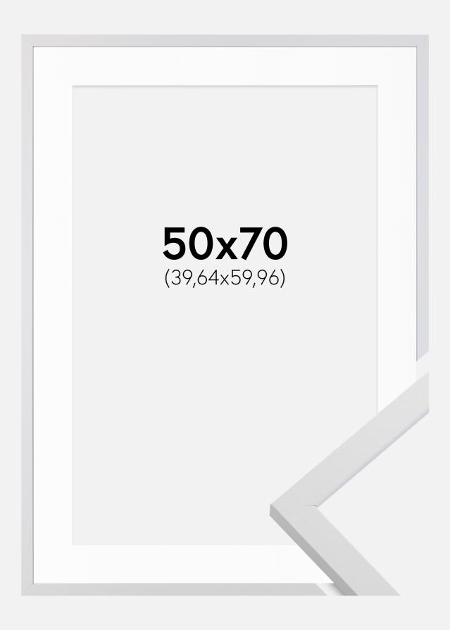 Ram med passepartou Frame Trendy White 50x70 cm - Picture Mount White 16x24 inches