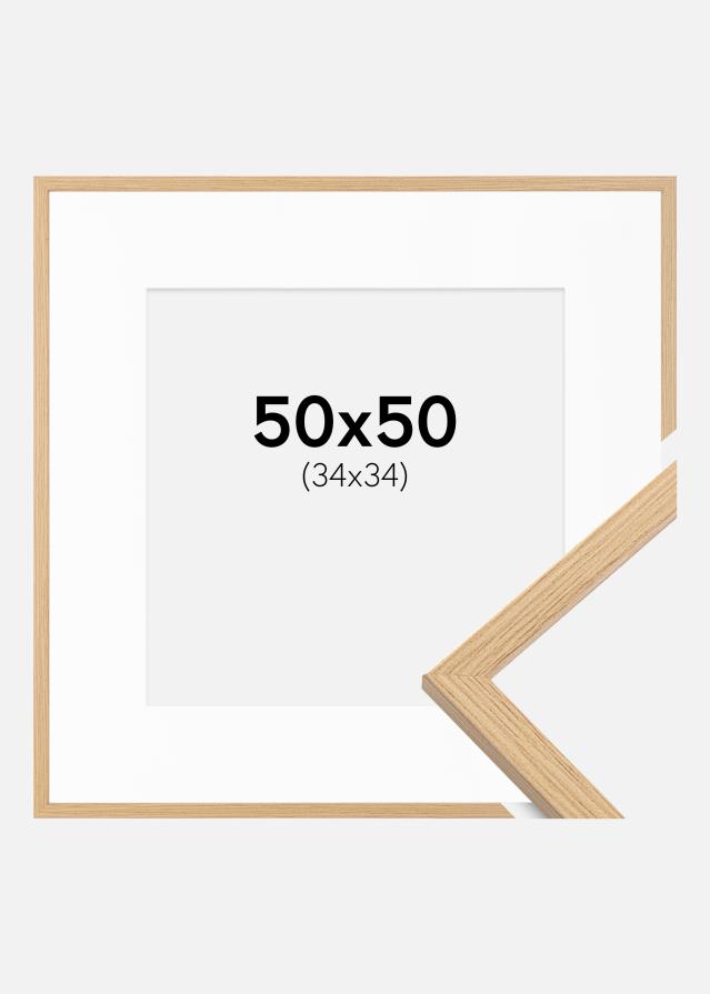 Ram med passepartou Frame Galant Oak 50x50 cm - Picture Mount White 35x35 cm