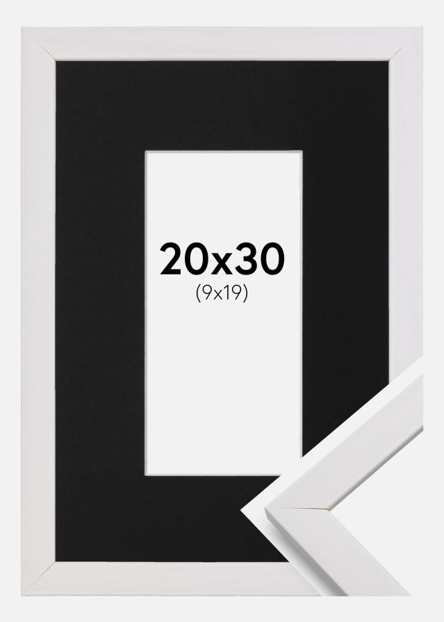 Ram med passepartou Frame Stilren White 20x30 cm - Picture Mount Black 10x20 cm