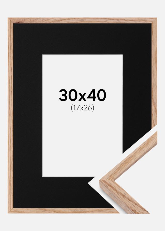 Ram med passepartou Frame E-Line Oak 30x40 cm - Picture Mount Black 18x27 cm