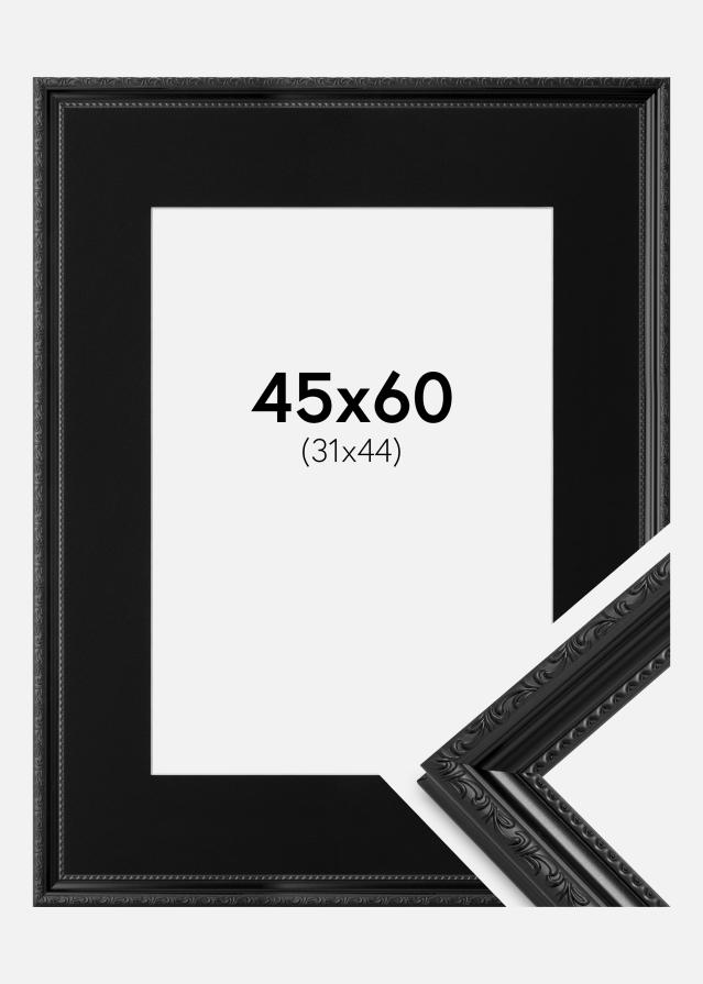 Ram med passepartou Frame Abisko Black 45x60 cm - Picture Mount Black 32x45 cm