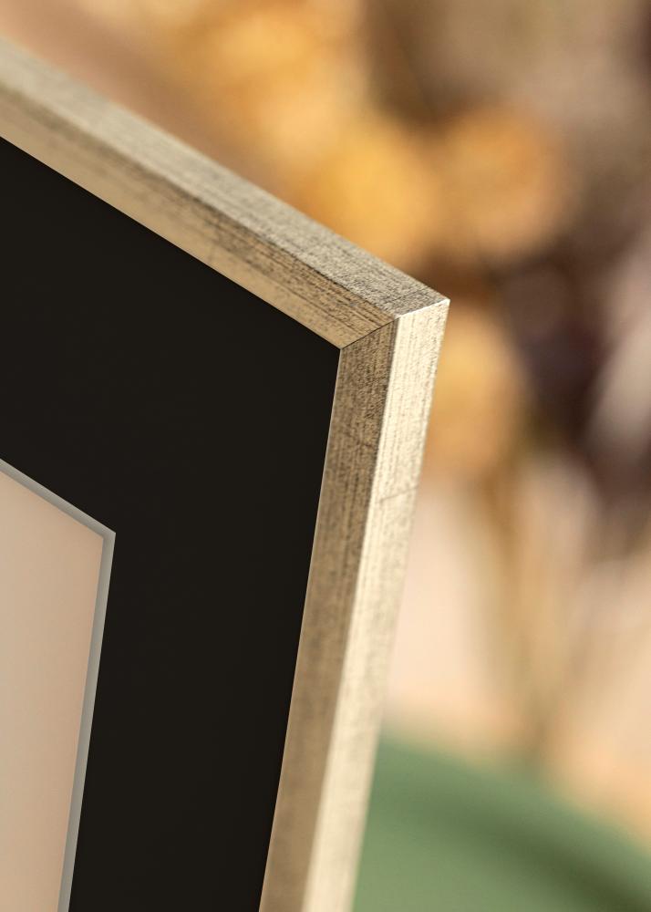 Ram med passepartou Frame Galant Silver 40x50 cm - Picture Mount Black 12x16 inches