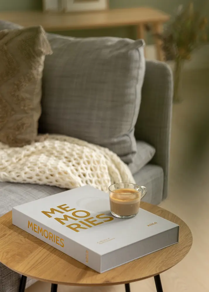 KAILA KAILA MEMORIES Grey XL - Coffee Table Photo Album (20 Svarta Sidor/10 Blad)