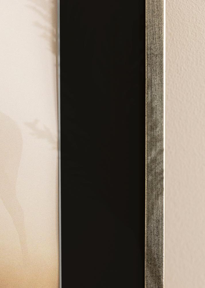 Ram med passepartou Frame Galant Silver 40x50 cm - Picture Mount Black 12x16 inches