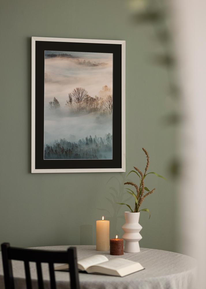 Ram med passepartou Frame Fiorito White 40x60 cm - Picture Mount Black 25x50 cm