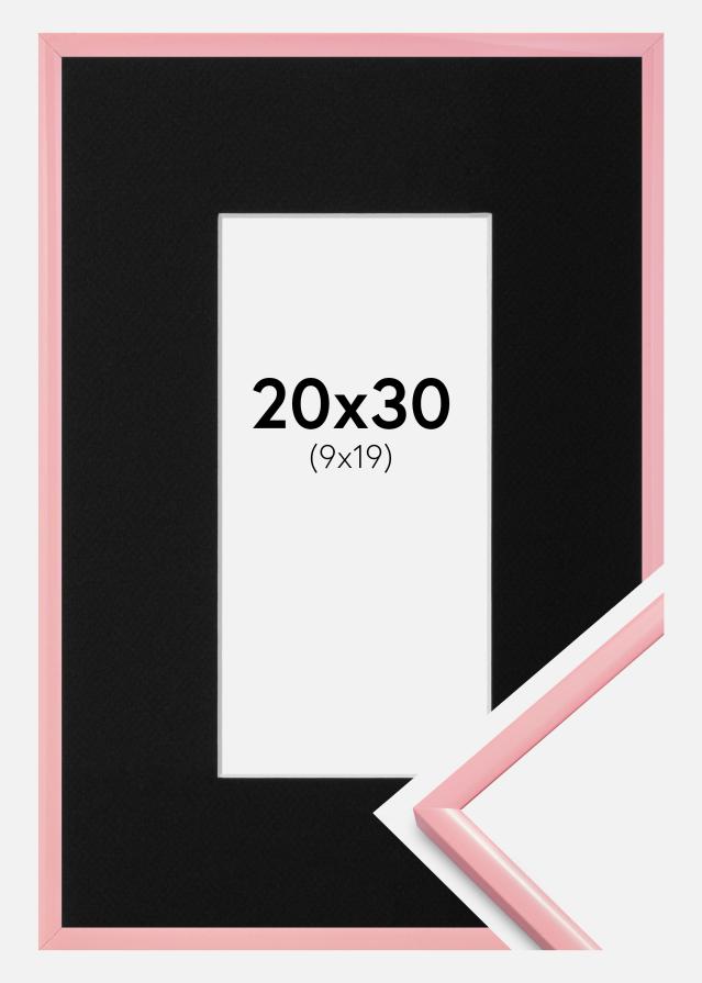 Ram med passepartou Frame New Lifestyle Pink 20x30 cm - Picture Mount Black 10x20 cm
