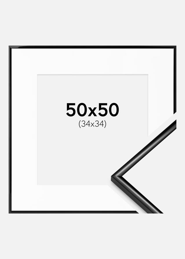 Ram med passepartou Frame Scandi Black 50x50 cm - Picture Mount White 35x35 cm