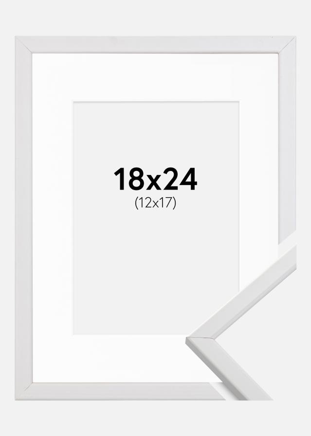 Ram med passepartou Frame Galant White 18x24 cm - Picture Mount White 13x18 cm
