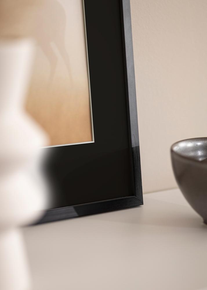 Ram med passepartou Frame Galant Black 40x50 cm - Picture Mount Black 12x16 inches