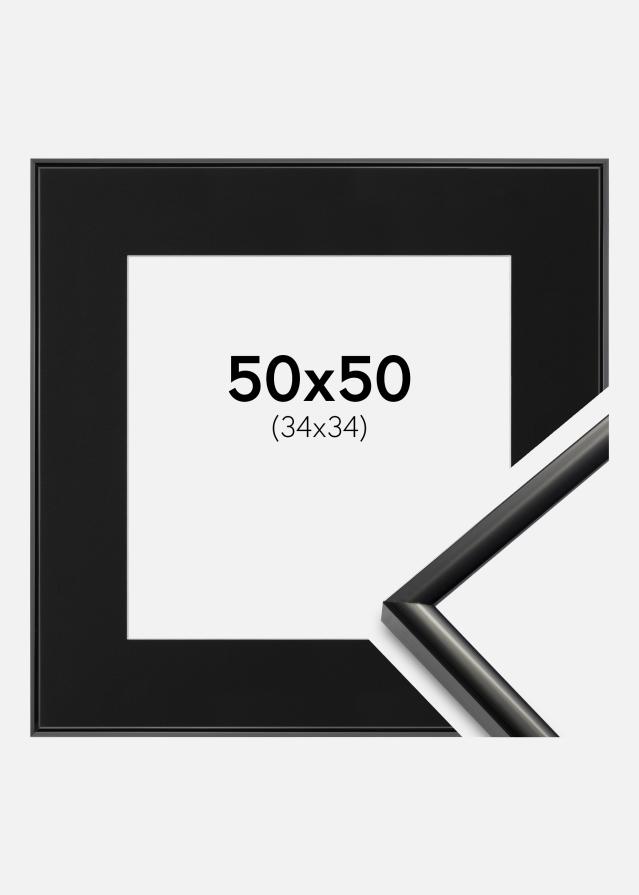 Ram med passepartou Frame New Lifestyle Black 50x50 cm - Picture Mount Black 35x35 cm
