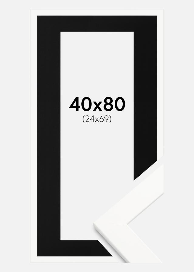 Ram med passepartou Frame Trendline White 40x80 cm - Picture Mount Black 25x70 cm