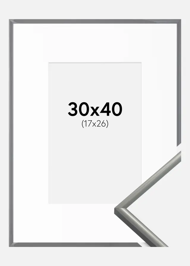 Ram med passepartou Frame New Lifestyle Light Grey 30x40 cm - Picture Mount White 18x27 cm