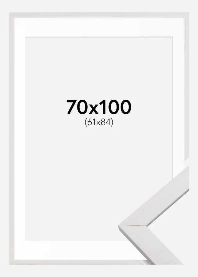 Ram med passepartou Frame Stilren White 70x100 cm - Picture Mount White 62x85 cm