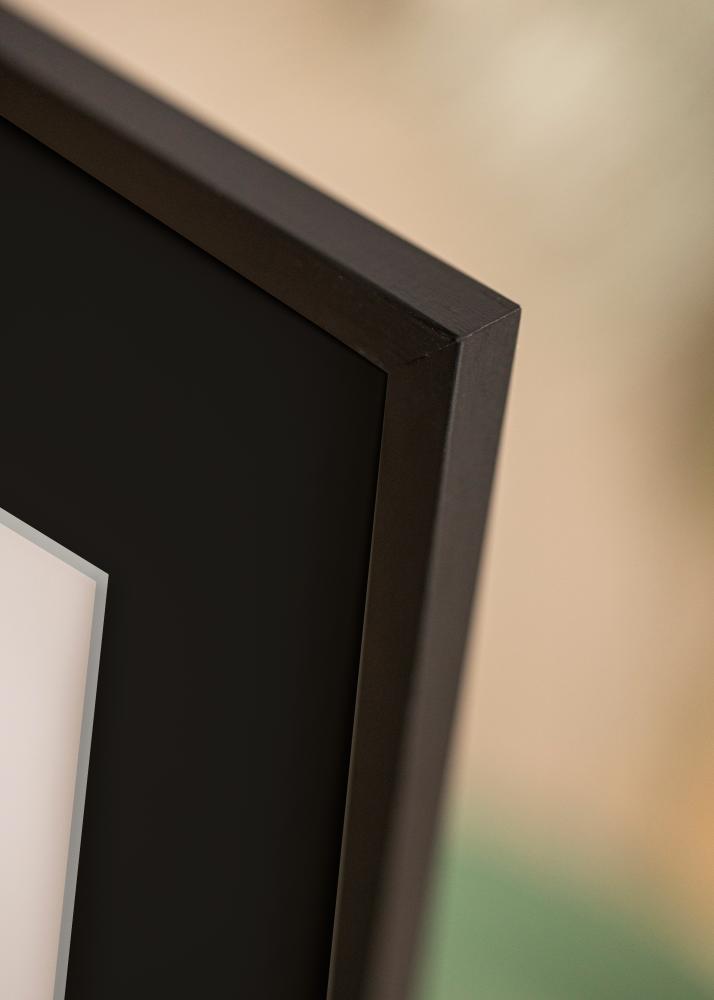 Ram med passepartou Frame Galant Black 40x50 cm - Picture Mount Black 12x16 inches