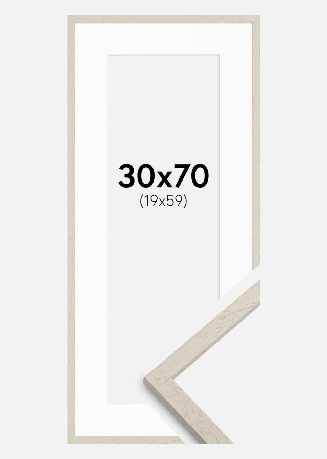 Ram med passepartou Frame Edsbyn Sand 30x70 cm - Picture Mount White 20x60 cm