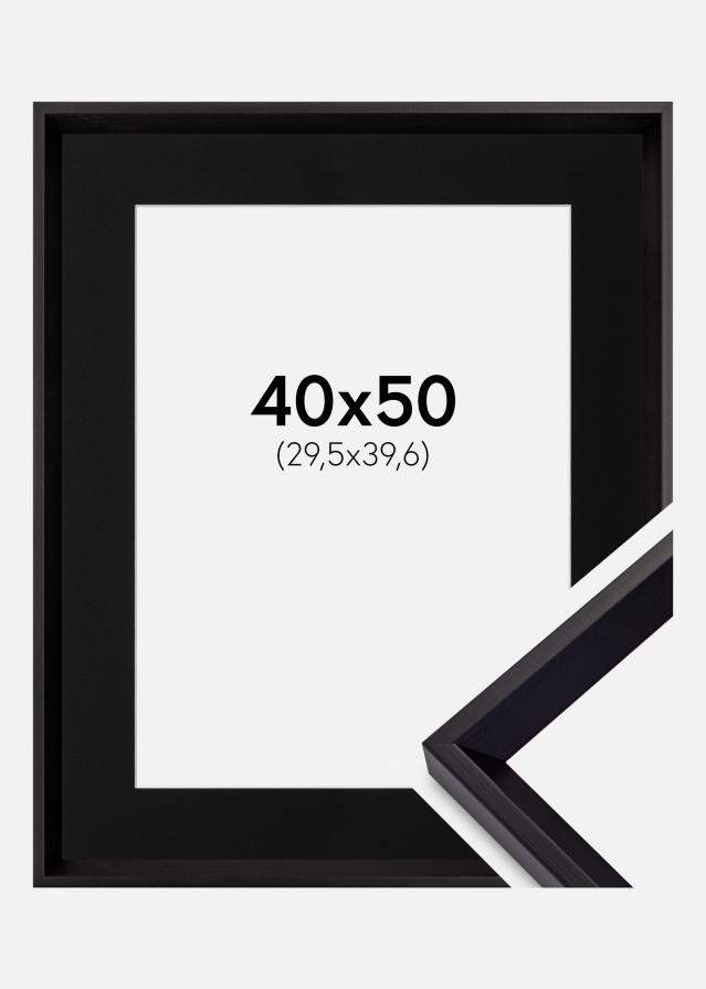 Ram med passepartou Frame Globe Black 40x50 cm - Picture Mount Black 12x16 inches