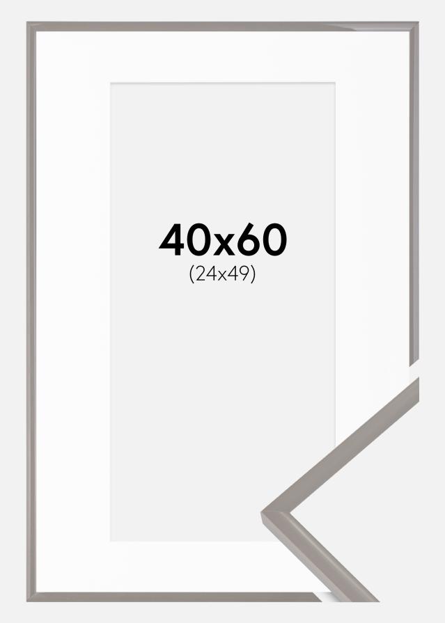 Ram med passepartou Frame New Lifestyle Earth Grey 40x60 cm - Picture Mount White 25x50 cm