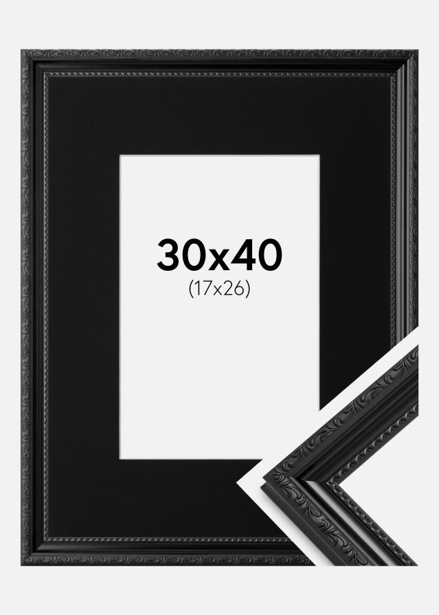 Ram med passepartou Frame Abisko Black 30x40 cm - Picture Mount Black 18x27 cm