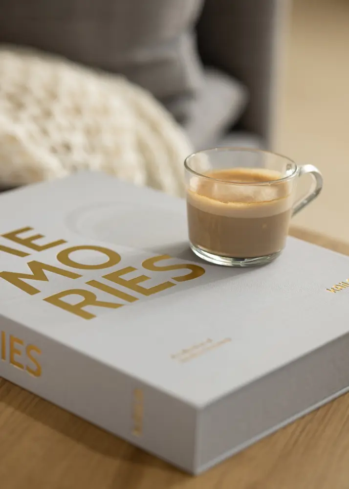 KAILA KAILA MEMORIES Grey XL - Coffee Table Photo Album (20 Svarta Sidor/10 Blad)